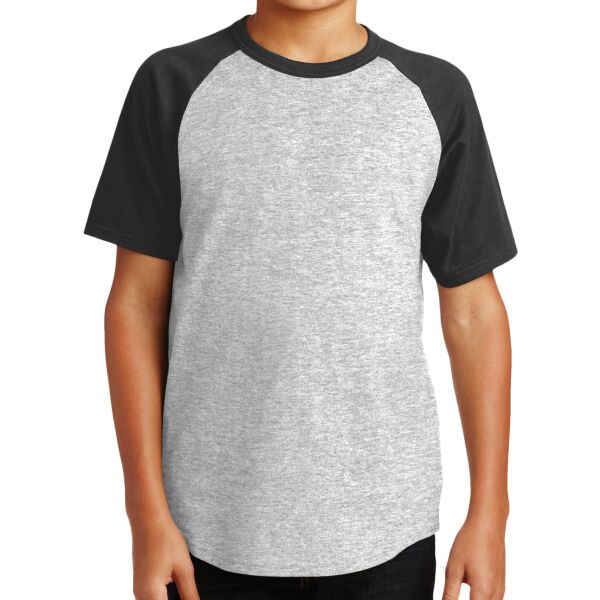 Sport Tek Youth Short Sleeve Colorblock Raglan Jersey Thumbnail