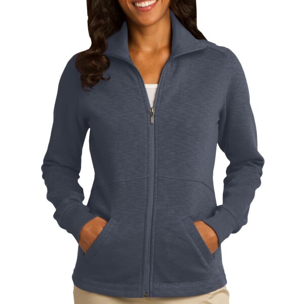 Port Authority Ladies Slub Fleece Full Zip Jacket Thumbnail