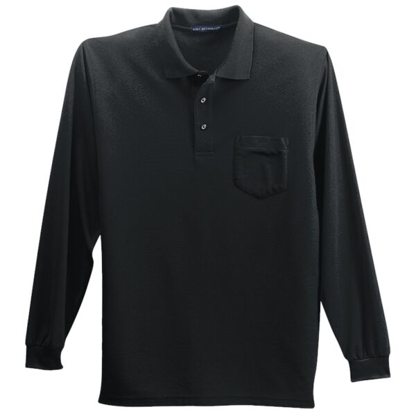 Long Sleeve Silk Touch™ Polo with Pocket Thumbnail